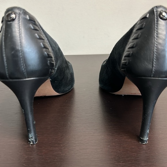 COACH Sophie Black Leather Suede Pump Pointed Toe Heels Shoe Sz 6 - Picture 8 of 12